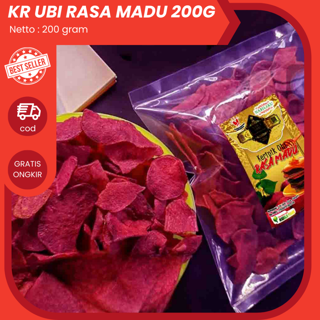 

Keripik Ubi Telo/Kripik Ubi Jalar Telo RASA MADU 200g Crispy Renyah Enak