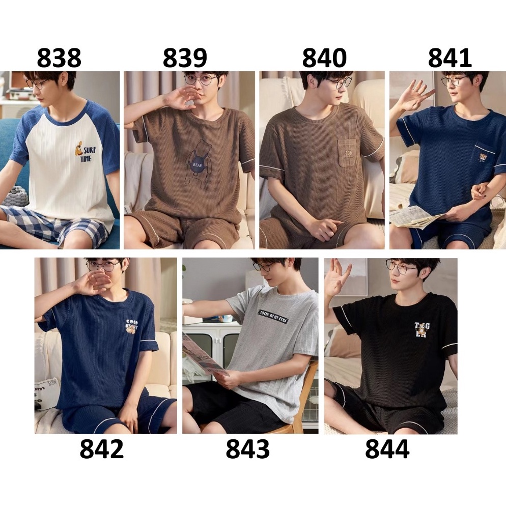 Deal Now Baju Tidur Pria Baju Santai Pria Lengan Pendek Celana Pendek Motif Kartun Menarik