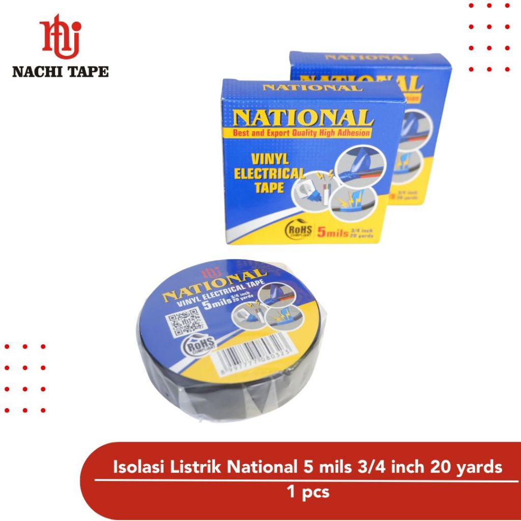 

National PVC Electrical Tape Isolasi Listrik 19 mm x 20 yard 1 Roll