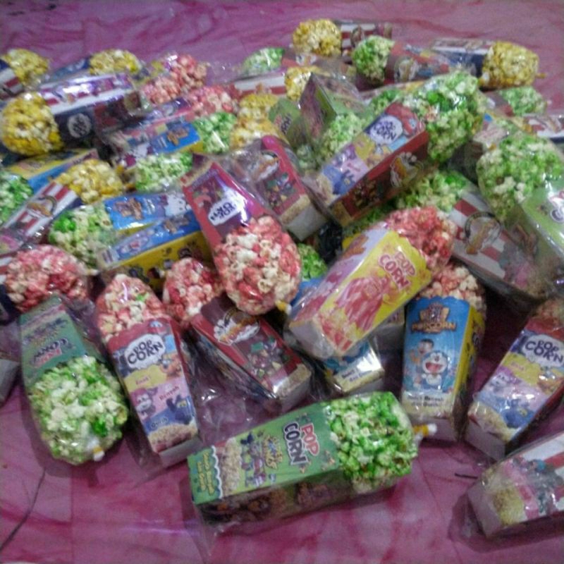 Kertas wadah popcorn / kemasan popcorn murah / dus popcorn 12x6