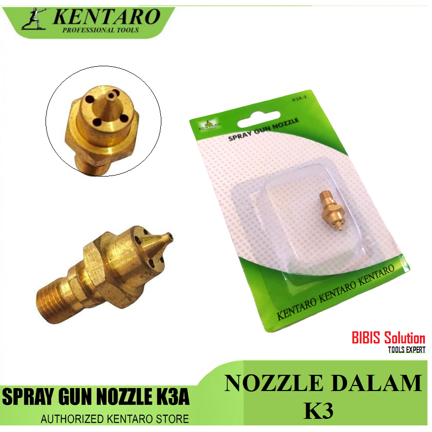 KENTARO Japan Nozzle dalam Nozle Sparepart Spray Gun K3 Nosel Spuyer Spraygun K3-A Spet Semprot Cat