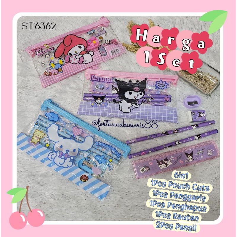 

6IN1 ALAT TULIS KARAKTER LUCU / PERALATAN SEKOLAH ANAK / SET ALAT TULIS SEKOLAH / CUTE STATIONERY SET 6IN1 / ST6362