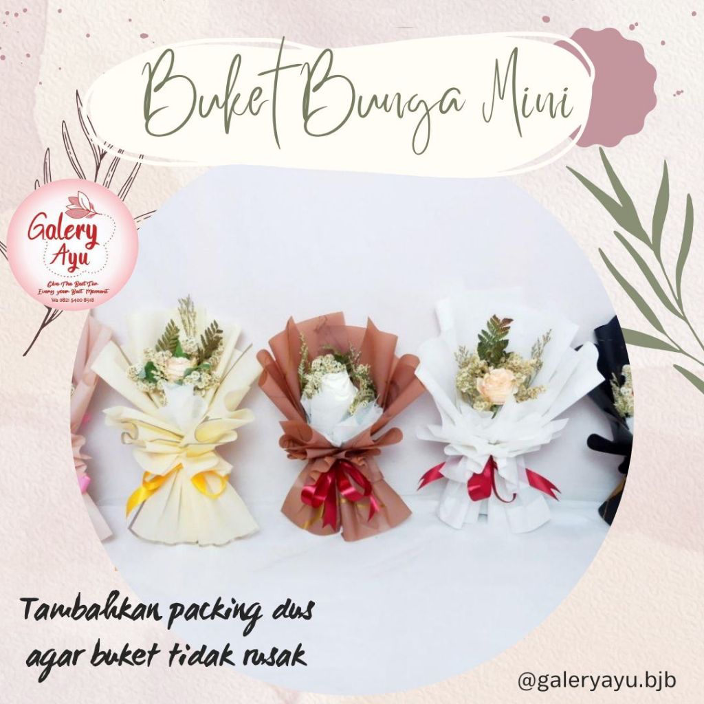 Buket Bunga Dried Flower Mini/ Buket Bunga Mini/ Flower Bouquet