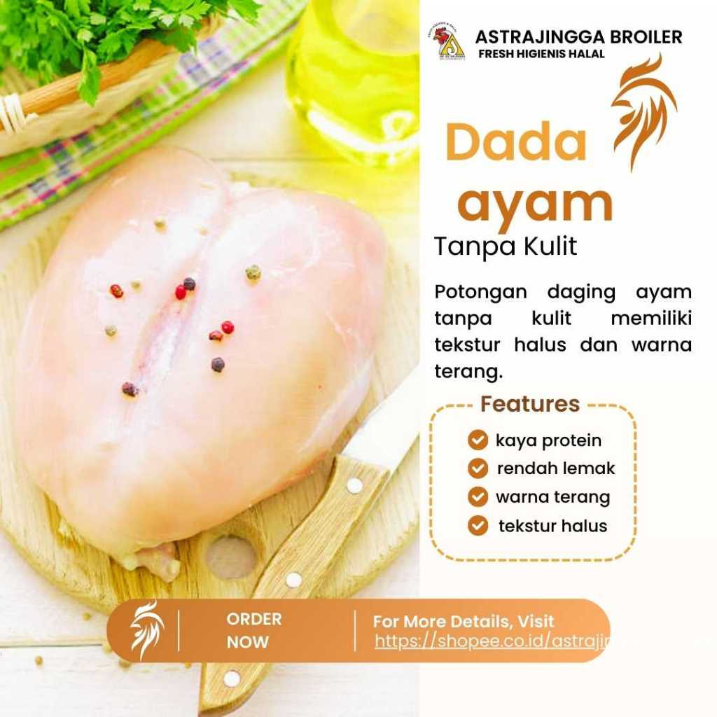 

BAH Daging ayam dada fillet boneless tanpa kulit 1kg astrajingga broiler