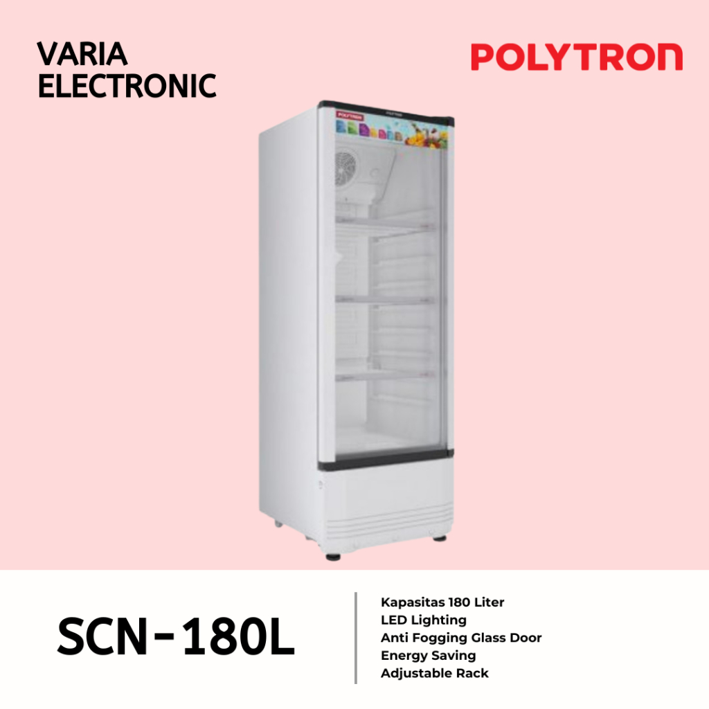 Showcase POLYTRON SCN-180L / SCN180L Kapasitas 180 Liter Kulkas Display