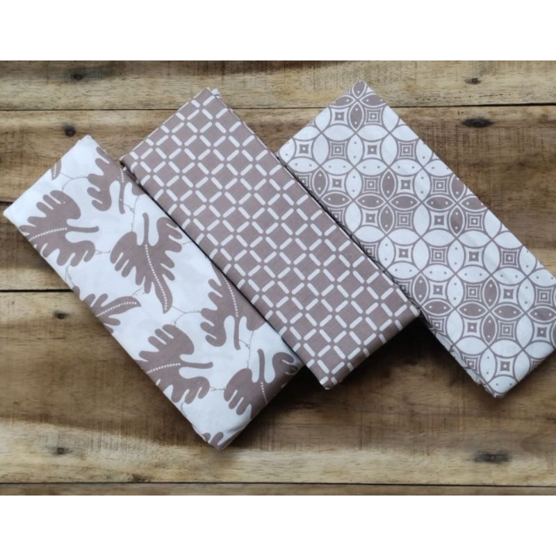 Kain batik katun series warna cokat coksu abu kain batik meteran kain batik pekalongan