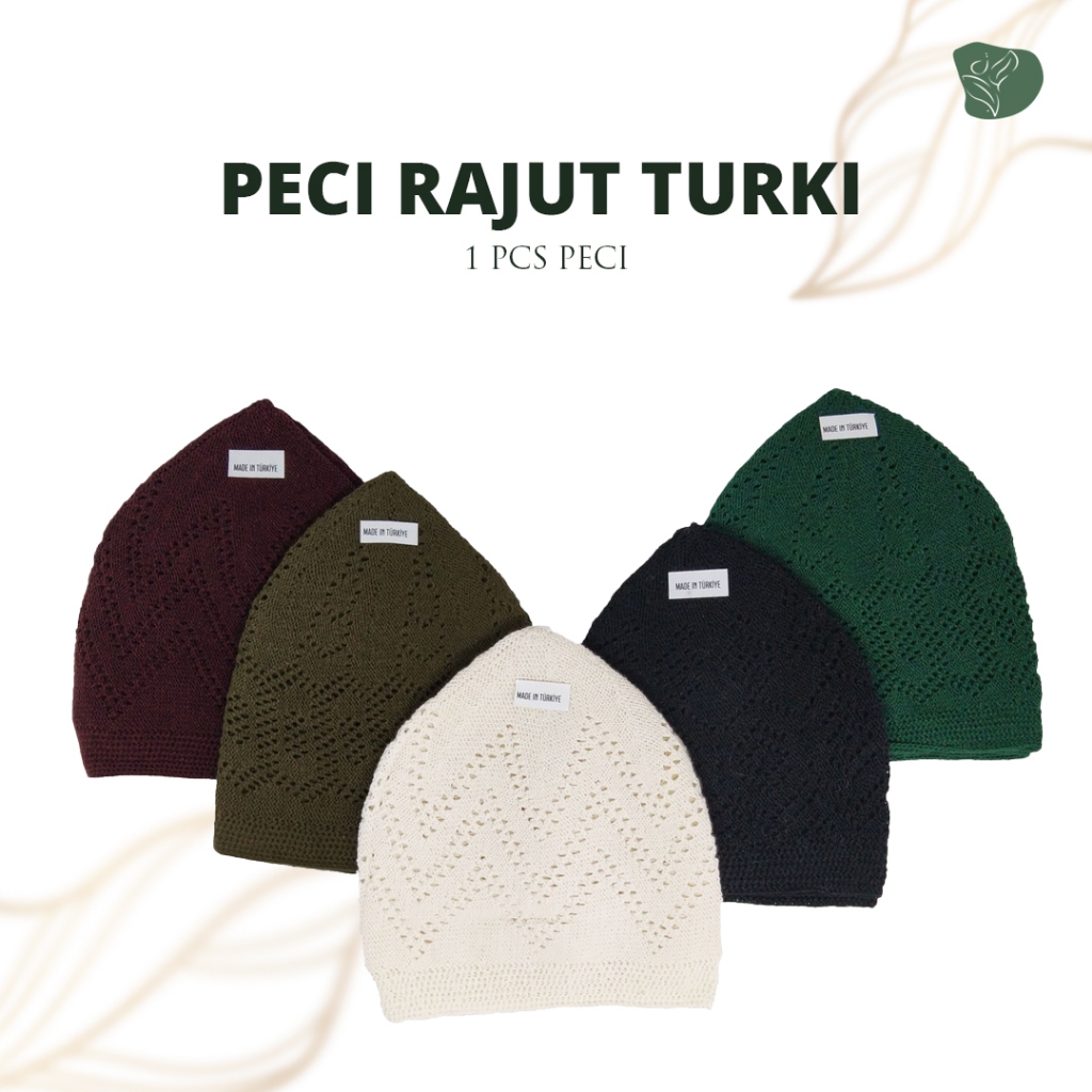 Peci Rajut Turki Peci Mercan Sholat Santri Kopiah Dewasa Songkok Polos Import Murah