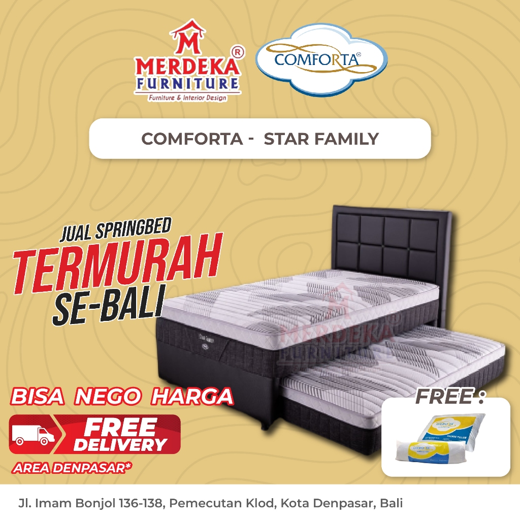 Kasur Comforta Star Family 2 In 1 | Kasur Sorong 120x200|Free Bantal |