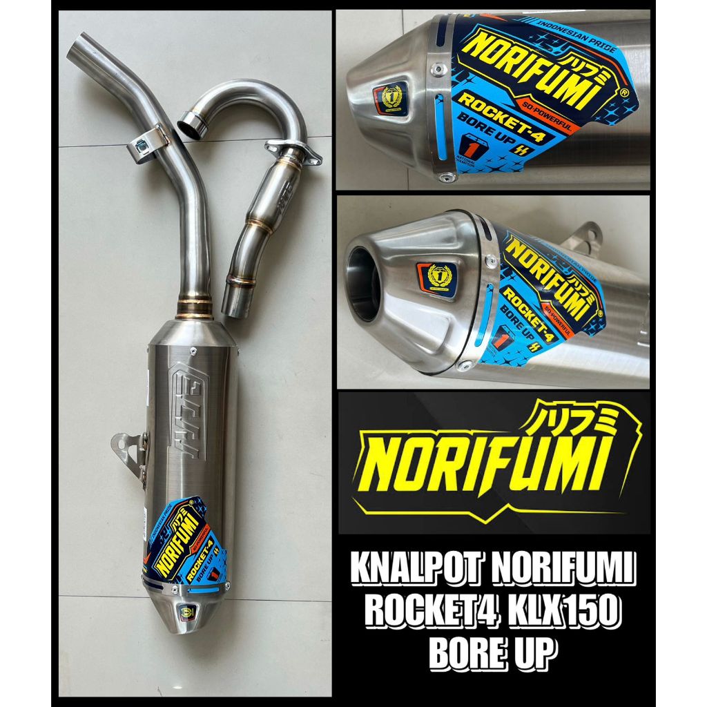 NORIFUMI KNALPOT KLX150 ROCKET 4 BORE UP