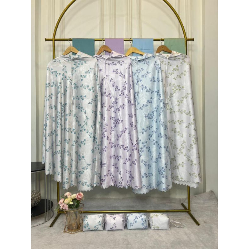 Raia Hijab - Mukena  Atasan Bawahan travel motif premium armani silk 2 in 1 daily laser cut, Azalia 