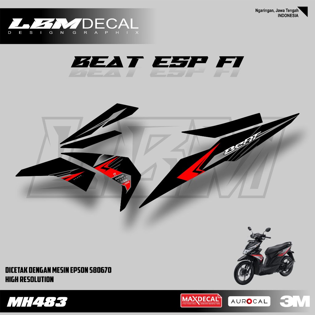 Striping Beat Esp - Stiker Striping Motor Beat Esp Terbaru Desain Race