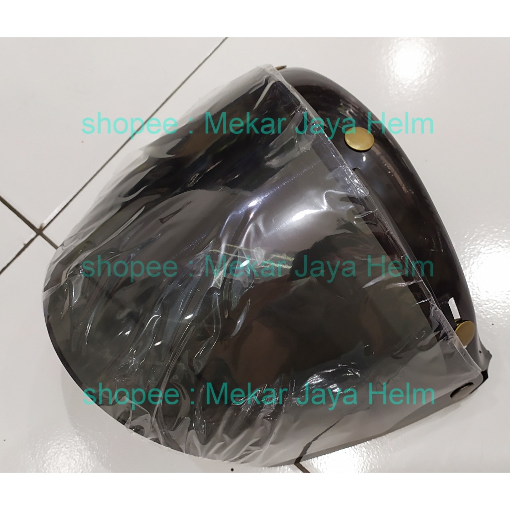 VISOR kaca ORIGINAL zeus 385 380 helm retro DARK SMOKE