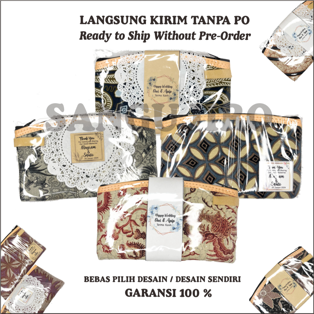 Isi 50 Pouch batik ukuran 16 x 10 cm dompet batik souvenir pernikahan dompet batik khas jogja harga 