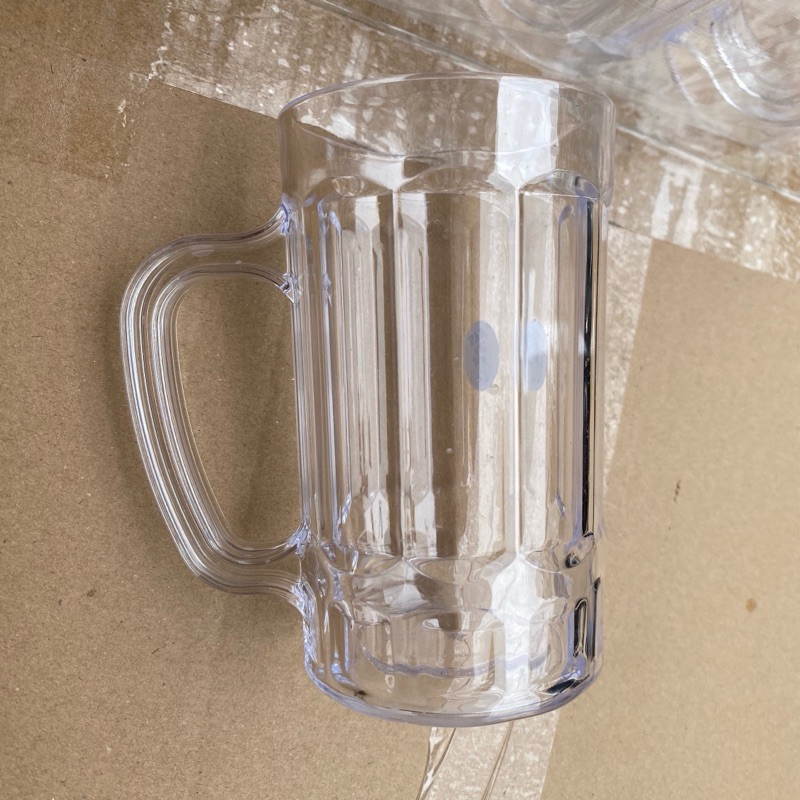 6pc Gelas Bir Atom Mika Cangkir Plastik Bening Besar Tempat Kopi Teh