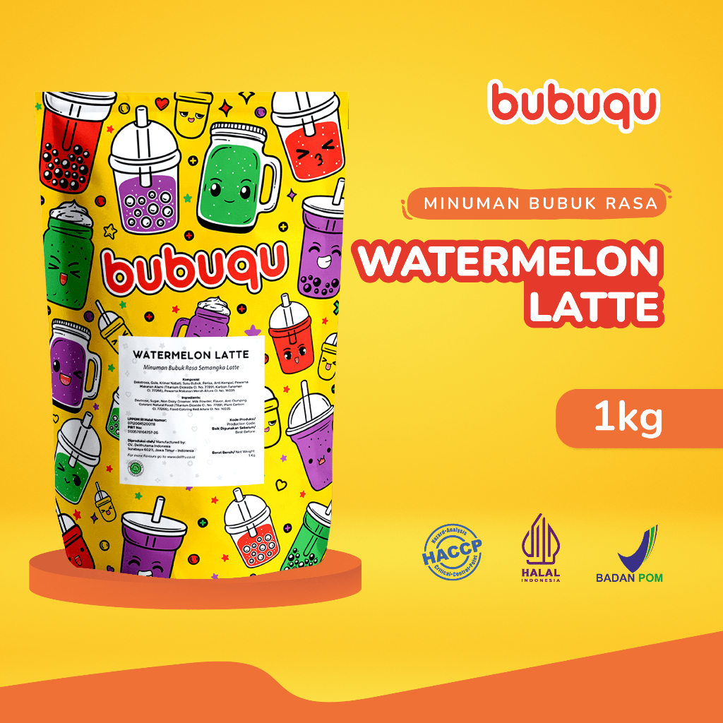 

Bubuqu Watermelon Latte Powder Drink 1 Kg - Bubuk Minuman Semangka Susu