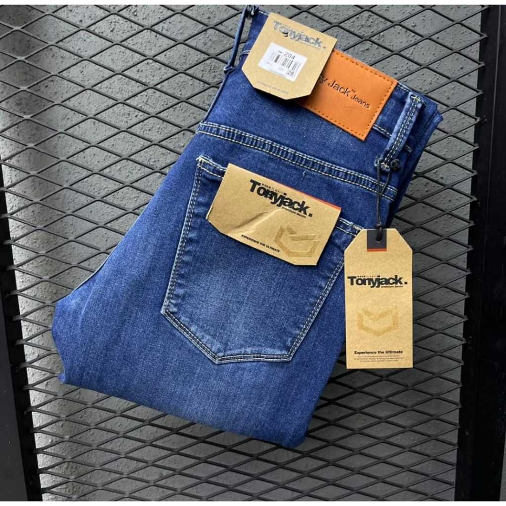 Celana Panjang Jeans Pria TONY JACK Bahan Ngaret Model Pensil Slim Fit / Celana Denim Pria Skiny / C