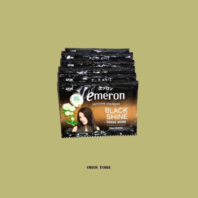 Emeron Black Shine_Untuk Rambut Hitam Berkilau_1 Renceng Isi 24 Sachet Berat Persachet 10 ml