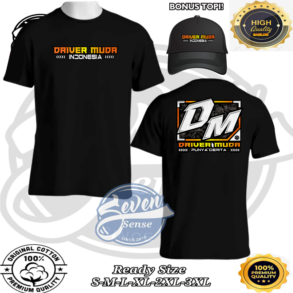 KAOS DRIVER MUDA INDONESIA BONUS TOPI VARCITY APPAREL
