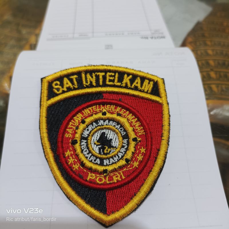 BET LOGO LAMBANG SAT INTELKAM BORDIR TIMBUL POLRI