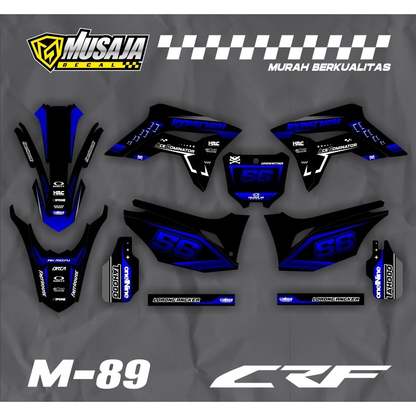 Decal Crf 150 hitam biru premium superglossy full body - dekal crf premium
