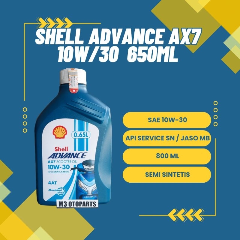 Shell Advance AX7 10W/30 Genio, Beat Deluxe | 650 ml - Oli Motor Matic