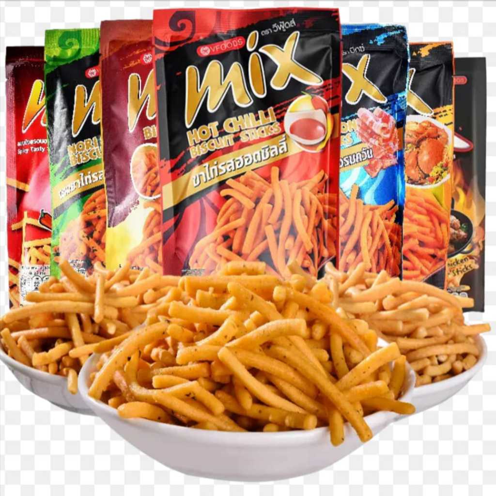 

VFOODS CHIDO Fried Corn Sticks Shrimp Spicy Cheese 40g / VFOOD MIX ALL Varian 50g