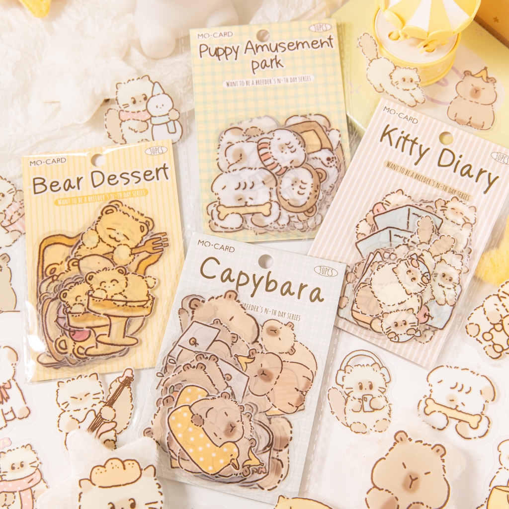 

30pcs Stiker Capybara Sticker Lucu Dekorasi Journal Scarpbook Polaroid Notebook