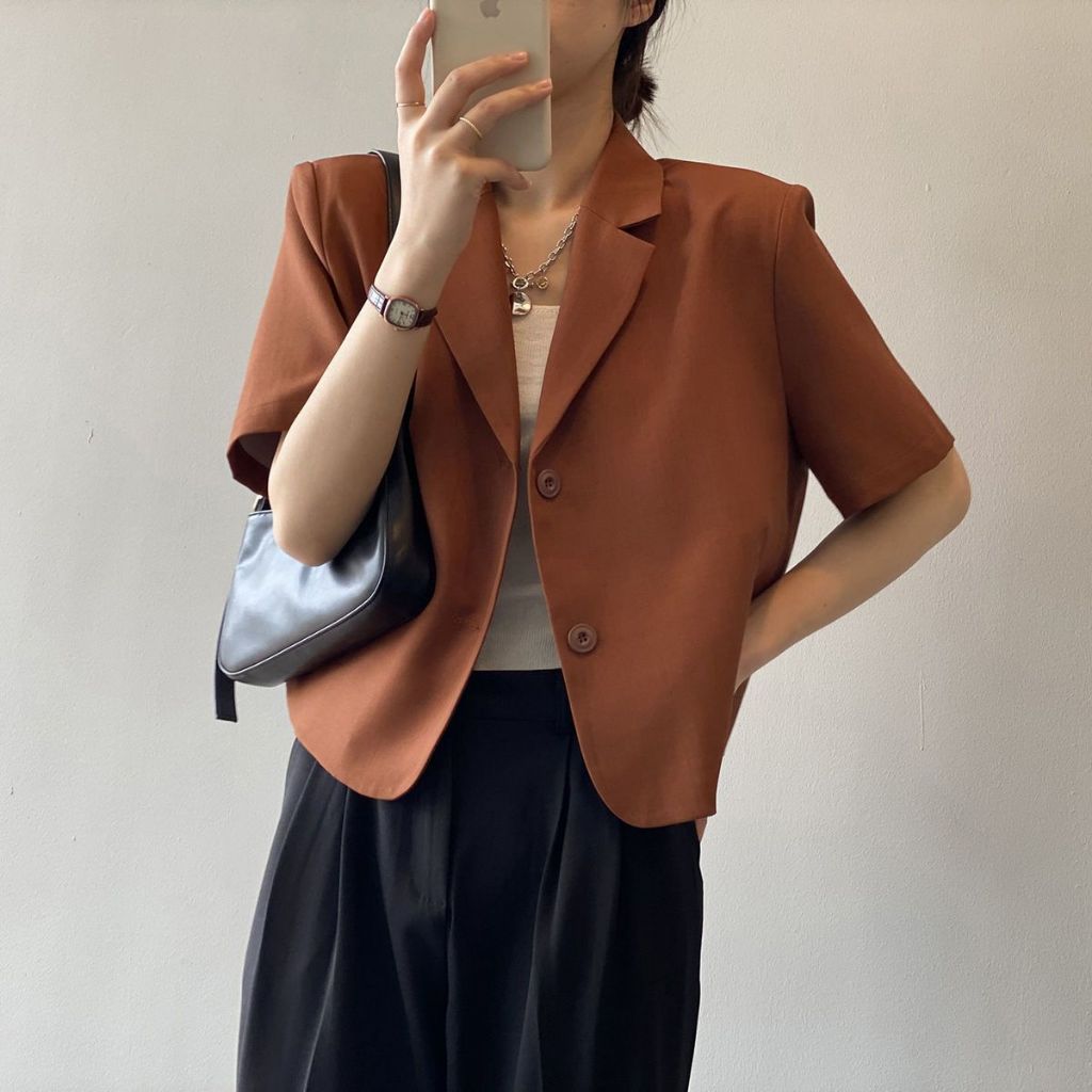 Blazer korea fashion stylish lengan pendek --- Billey Blazer