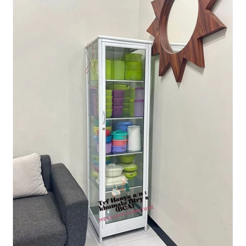 Lemari Hias sudut alumunium 1 pintu