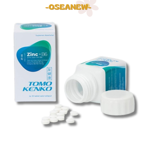 -READY- VITAMIN TOMO KENKO ZINC 50mg+B6 30CAPS / Vitamin Daya Tahan Tubuh / Tomo Kenko Original Untu