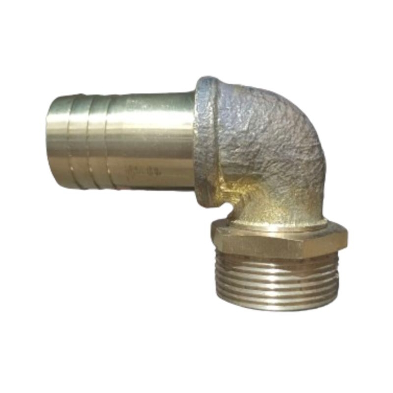 Konektor/Nepel Selang Siku L 1 1/4" x 1" Kuningan