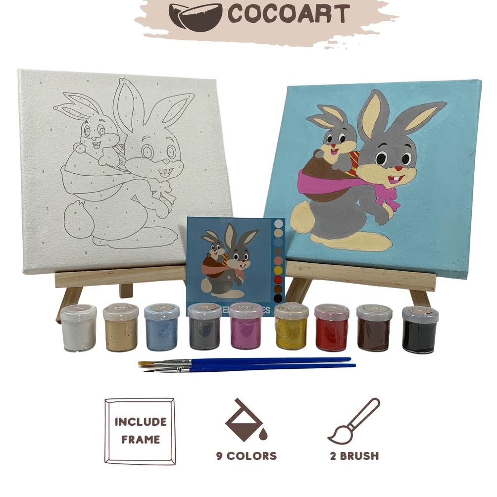 

Paint By Number Kit Easter Bunnies Cocoartid I Kanvas 2 x 2 cm ART L5O9