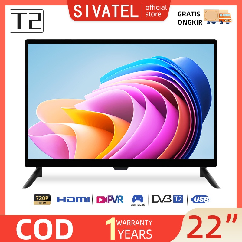 Sivatel TV LED 21/22/24/25 inch TV Digital 24 inch FHD 1080P Televisi Murah Promo