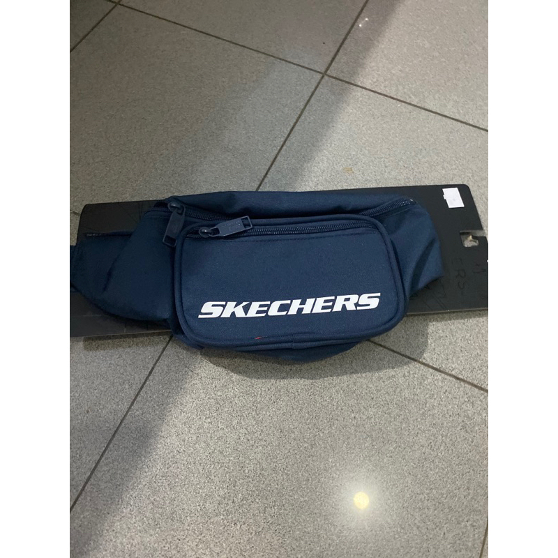 tas waist bag pria original navy skechers sling bag man