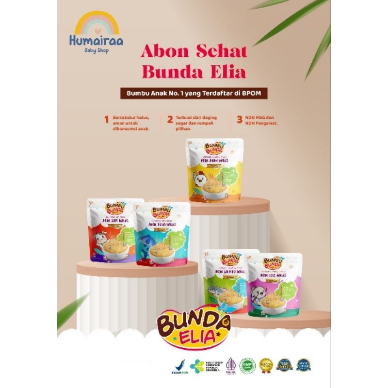 

BUMBU BUNDA ELIA ABON HALUS MPASI NON MSG ABON SAPI/AYAM/IKAN/SALMON