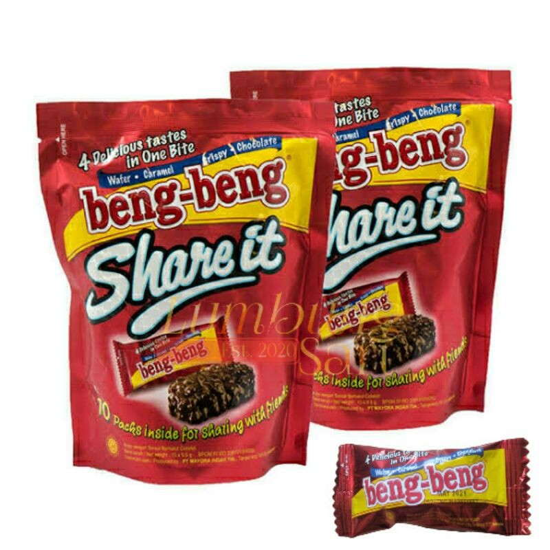 

10pcs Bengbeng Share It | bengbeng cokelat |Snack anak|Coklat bengbeng netto 95gr