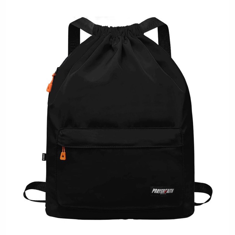 ROFAD Tas Serut hitam Ransel pria wanita - tas sekolah gendong anak dan dewasa Sd Smp Sma