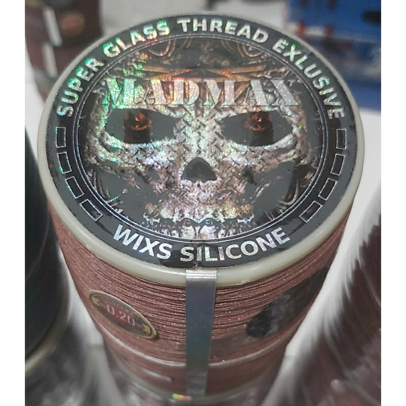 (1 pcs)Gelasan WIXS SILICONE "MADMAX CARBON", molor, N66 bobin biru, size 0.20, klos 6000 yard