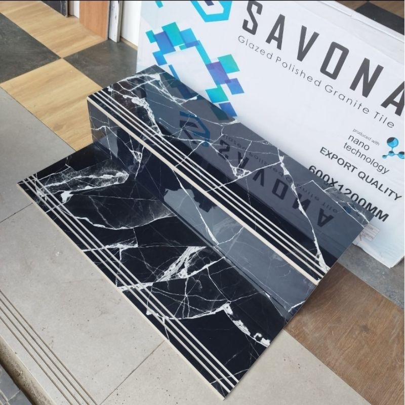 granit keramik anak tangga 30×100 20×100 hitam motif marmer request costum Ukuran list plin bordes