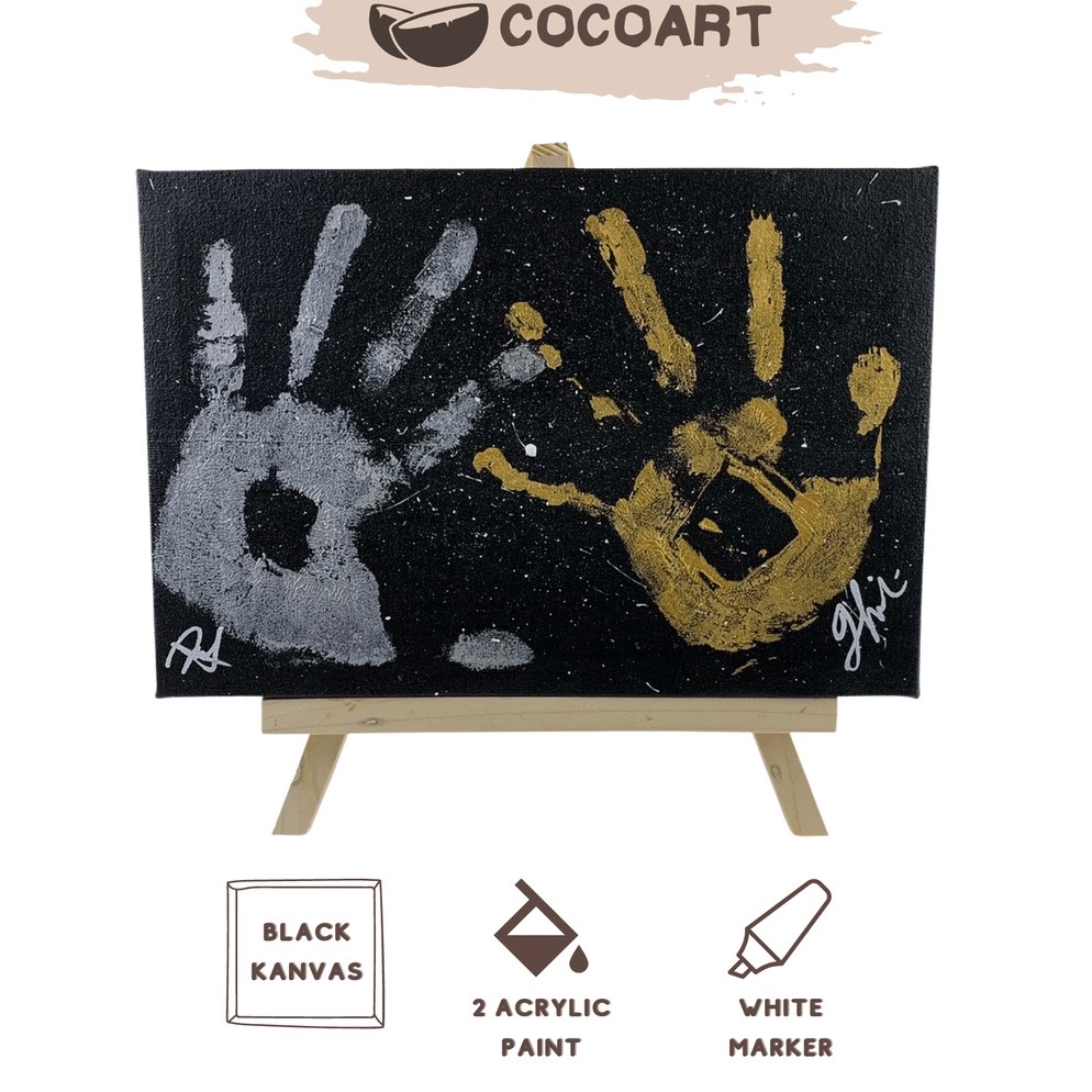 

DIY Hand Printing Kit Hand Painting Kit Couple Kanvas Cap Tangan Couple Canvas Lukis ART G9Y5