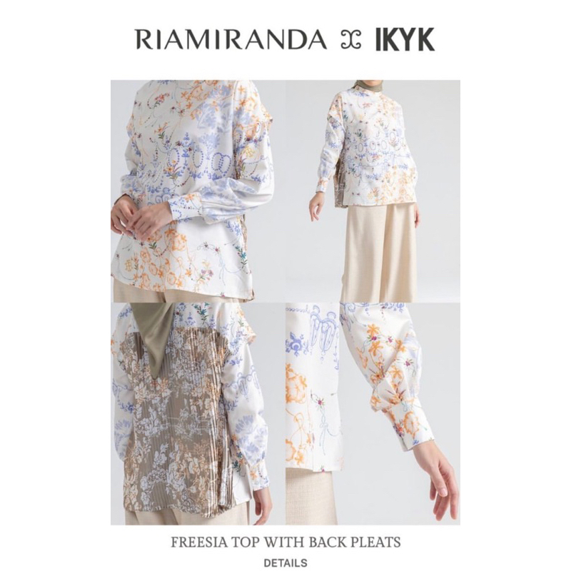 FREESIA TOP WITH BACK PLEATS RIA MIRANDA X IKYK, NEW ORIGINAL WITH TAG