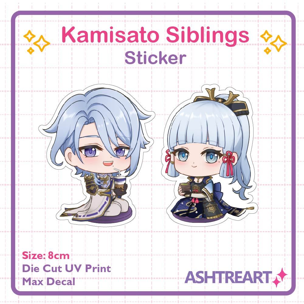 

[Ashtreart] Kamisato Sibling Stickers | Ayaka Ayato | Die cut UV Sticker | Genshin Impact GI Genshin