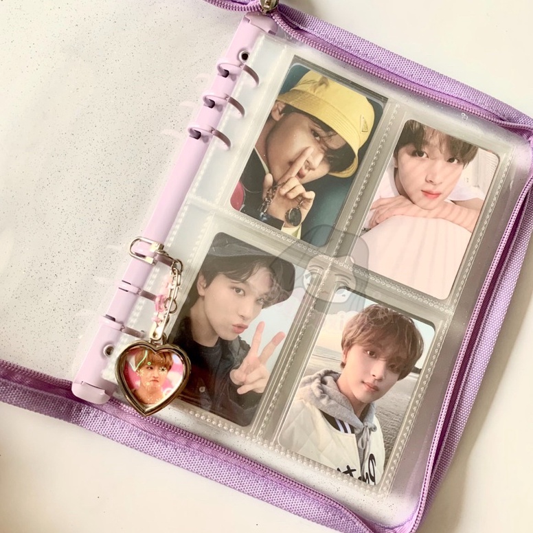 

KODE S49C BINDER A5 ZIPPER WARNA GLITTER TRANSPARANT PHOTOCARD PC