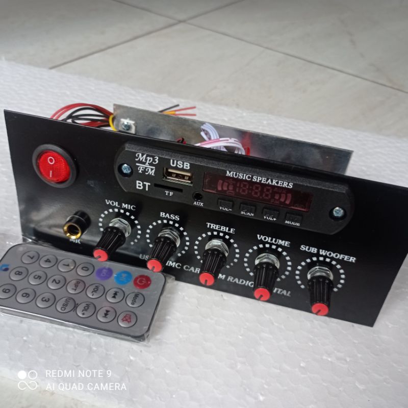 TERMURAH cod modul kit rangkaian mesin speaker aktif mono subwoofer tip mospek plus MP3 bluetooth **
