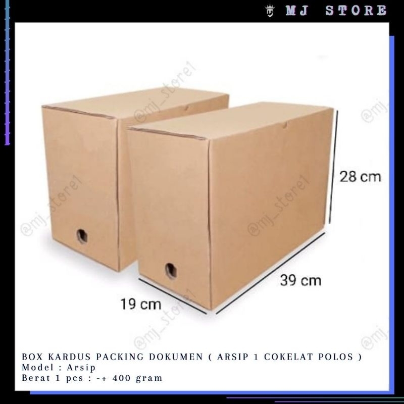 

BOX ARSIP 1 POLOS ~ 39x19x28cm KOTAK ll KARDUS ll ARSIP ll FILE ll DOKUMEN BK