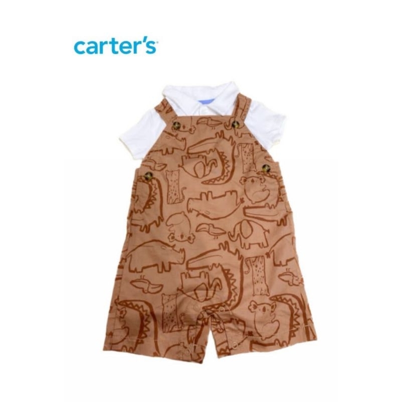 Overall baby CARTER'S original | Buaya Coklat | 3M-2Years