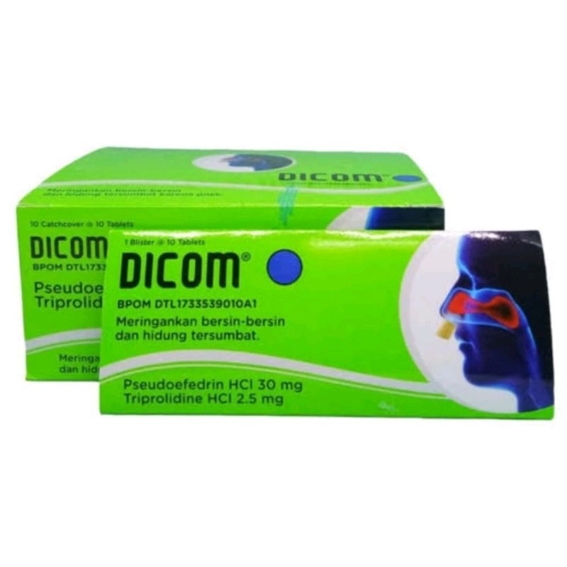 Dicom / 100 tablet -- Obat Batuk Pilek Panas pereda Flu Demam dan Sakit Kepala kaplet Dikom Actifed 