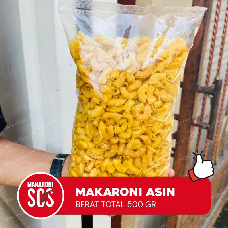

Makaroni Pipa Asin (500GR) Makaroni Sepat/Pipa Gurih Renyah Asin