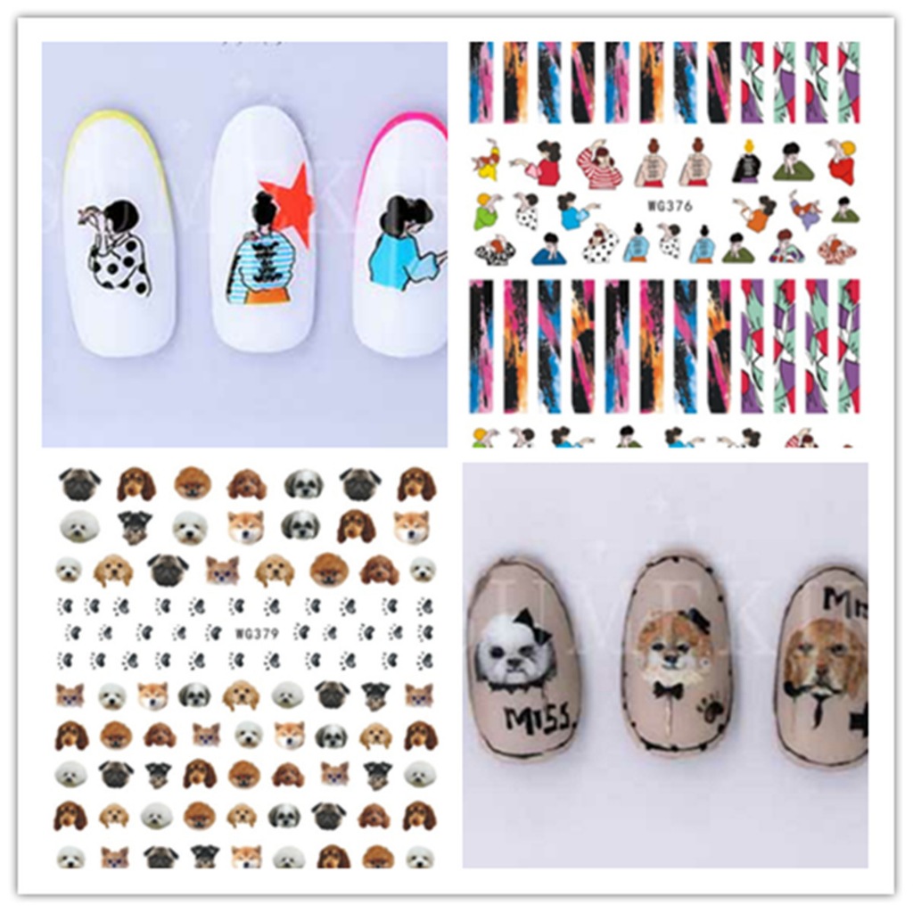 [PF15] Stiker Kuku Motif Anjing Kucing Nail Art Sticker Cat Dog Nail Stickers
