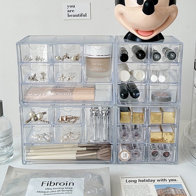 LANGSUNG ATC 9 Drawers 6 Drawers Storage Box Mini Drawer Desktop INS Aesthetic Desk